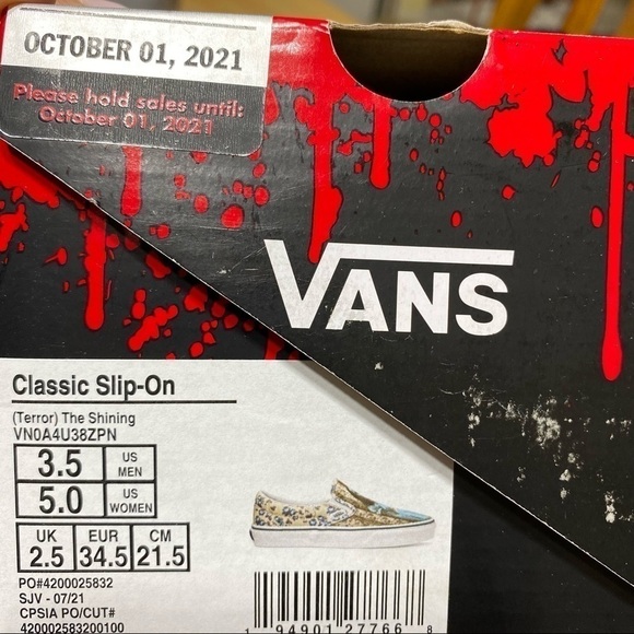 Vans x House of Terror The Shining Classic Slip on Sneaker Size 5 Women - Picture 11 of 12